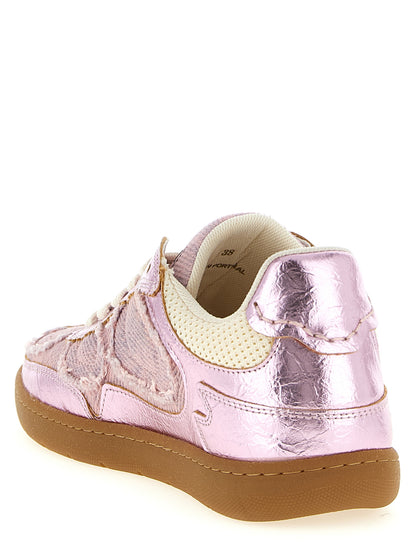 Sneakers by Ganni for women in polyester polyurethane polyethylene leather multicolor & pink features an timeless silhouette from the Women's Low Top Polyester Polyurethane Polyethylene leather Sneakers collection, showcasing a signature low-top style with an timeless finish.