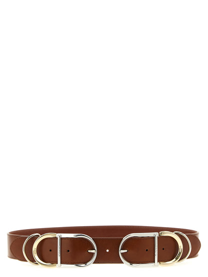 Belt by PINKO for women in lamb leather brown presents a artisanal silhouette from the Lamb Leather Belt collection, showcasing an artisanal design and refined craftsmanship for a artisanal look.