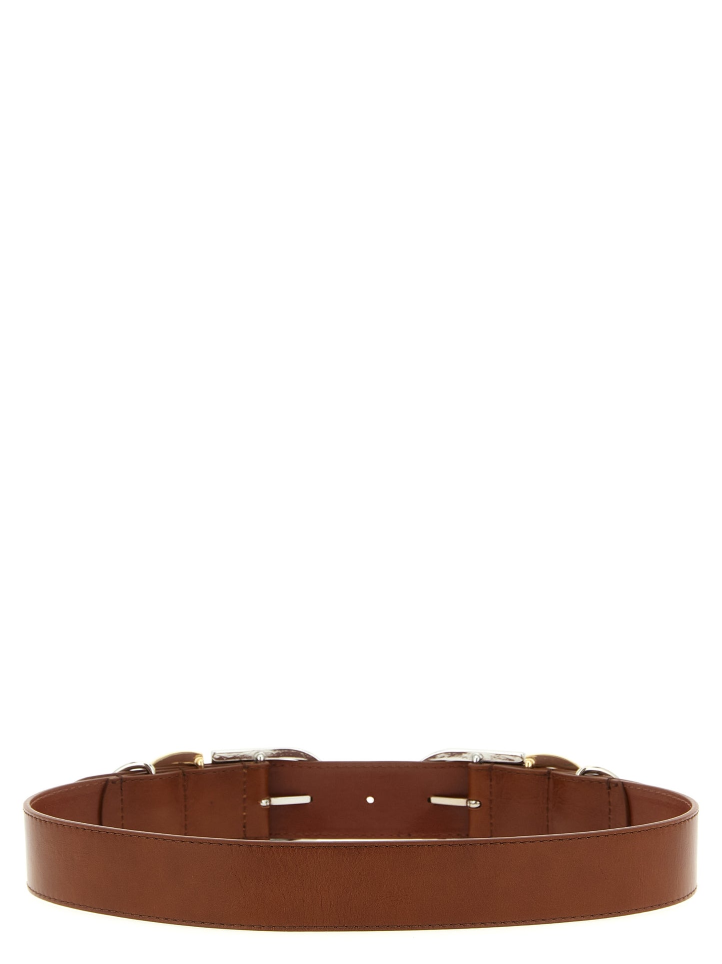 Belt by PINKO for women in lamb leather brown features an artisanal finish, elegantly showcasing the signature style and artisanal craftsmanship of the Lamb Leather Belt design.