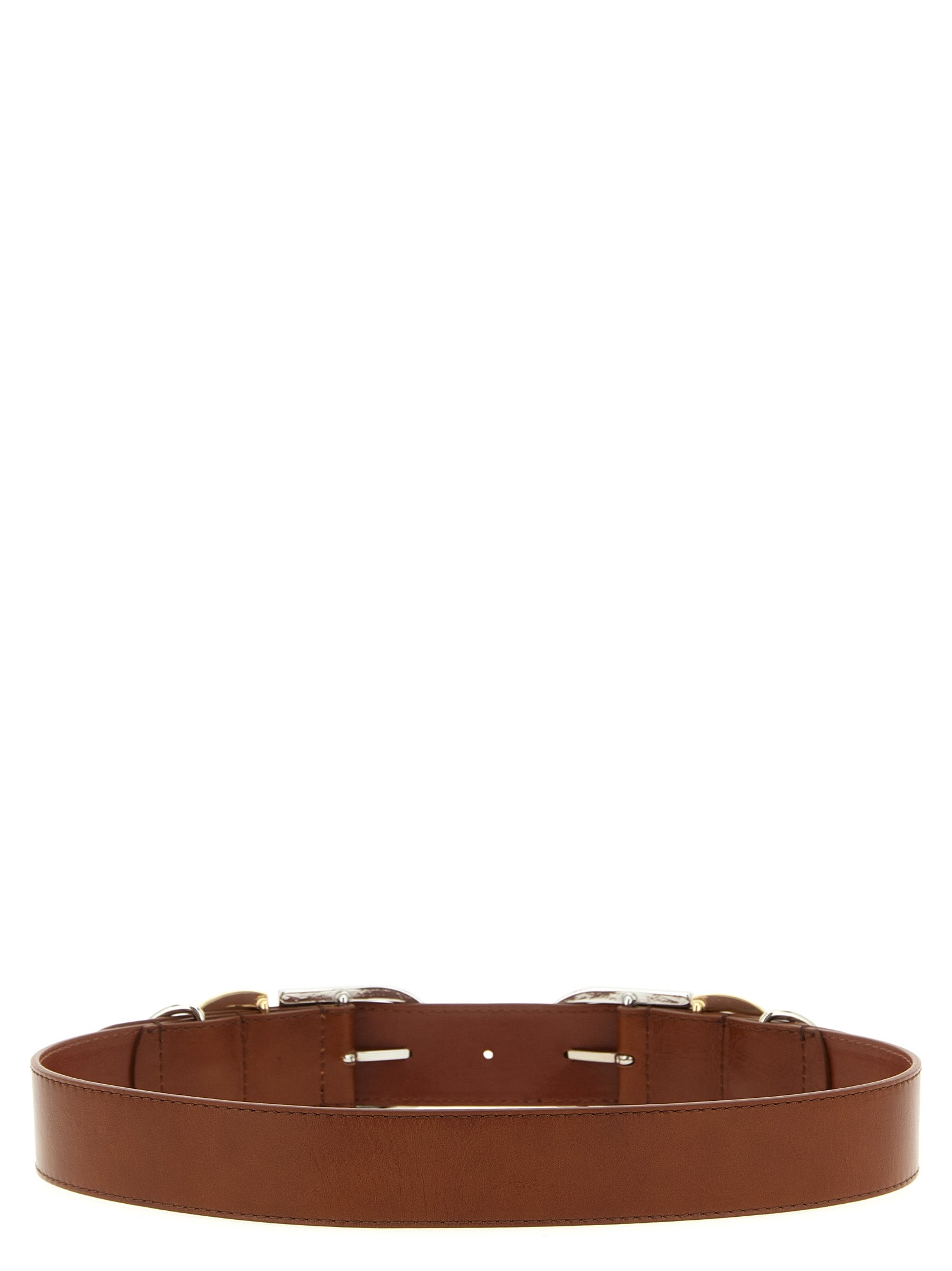 Belt by PINKO for women in lamb leather brown features an artisanal finish, elegantly showcasing the signature style and artisanal craftsmanship of the Lamb Leather Belt design.