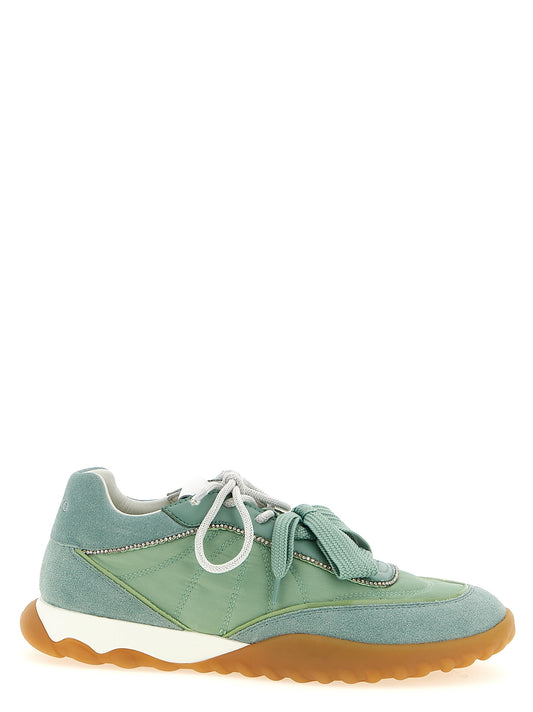 Sneakers by PINKO for women in suede calfskin leather & polyester bicolour & green features an versatile design from the Women's Fashion Suede Calfskin Leather & Polyester Sneakers collection, highlighting a versatile fashion style for a premium, high-fashion look.
