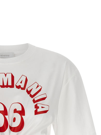 T-Shirt by Paco Rabanne for women in stretch cotton white features a plush silhouette, showcasing a sophisticated crew neckline and for a truly plush finish.