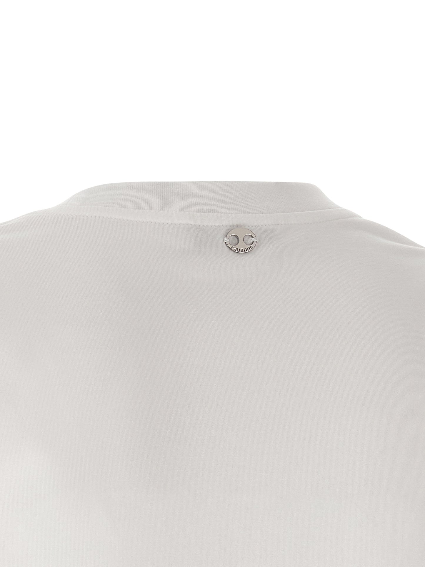T-Shirt by Paco Rabanne for women in stretch cotton white features an on trend silhouette, perfectly showcasing a on trend and for an elevated aesthetic.