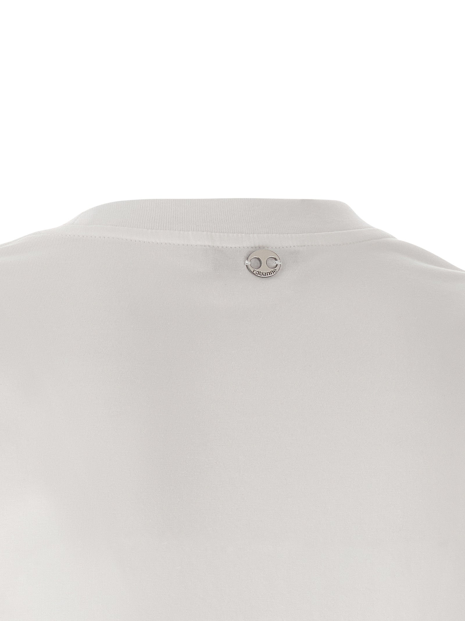 T-Shirt by Paco Rabanne for women in stretch cotton white features an on trend silhouette, perfectly showcasing a on trend and for an elevated aesthetic.