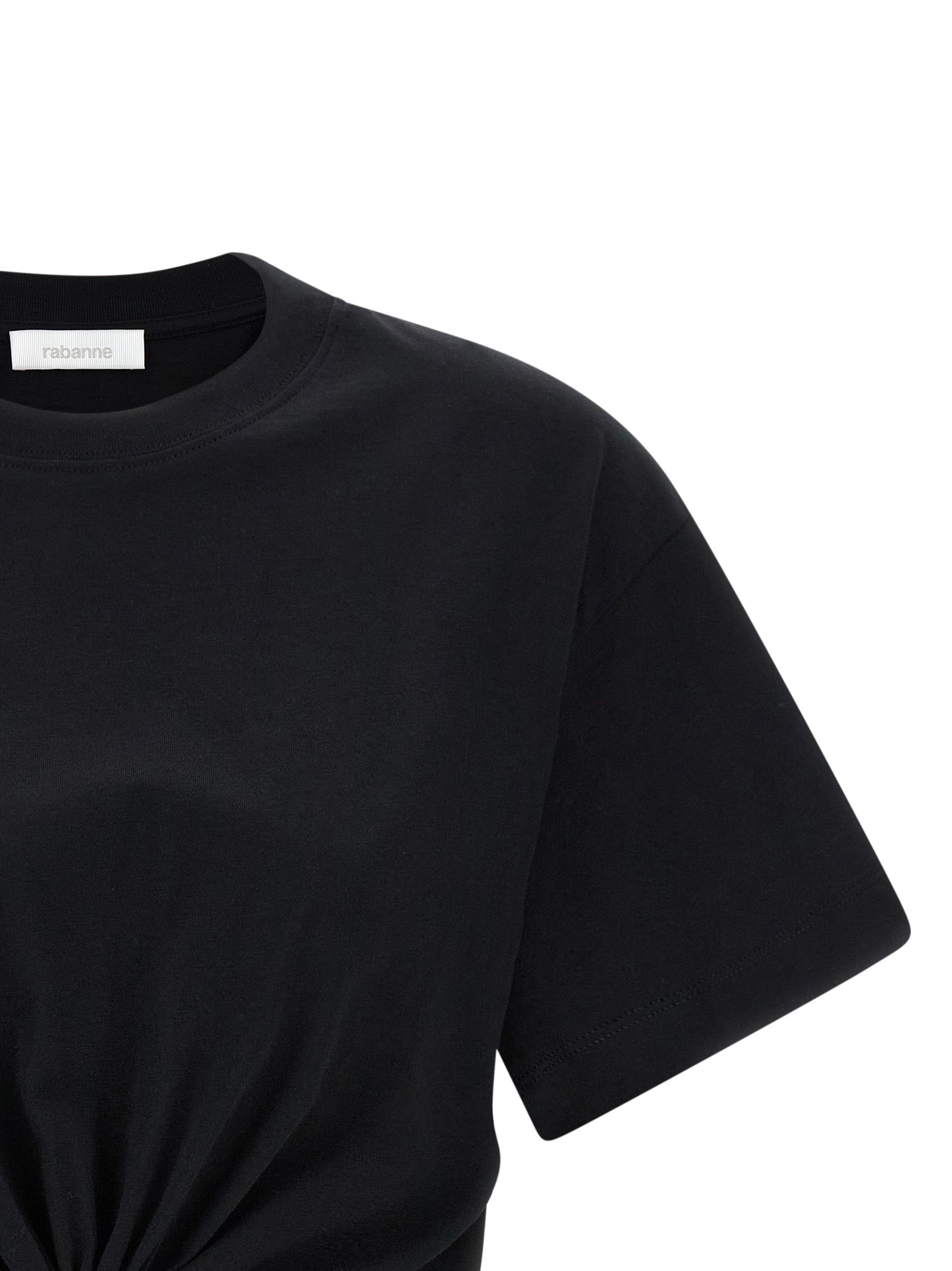 T-Shirt by Paco Rabanne for women in cotton black showcases a chic silhouette, artfully detailed with a chic crew neckline and for a chic finish.