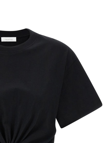 T-Shirt by Paco Rabanne for women in cotton black showcases a chic silhouette, artfully detailed with a chic crew neckline and for a chic finish.