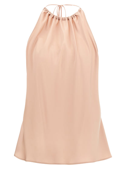 PINKO Women's Sleeveless Polyester Satin T-Shirt - Multicolor Pink