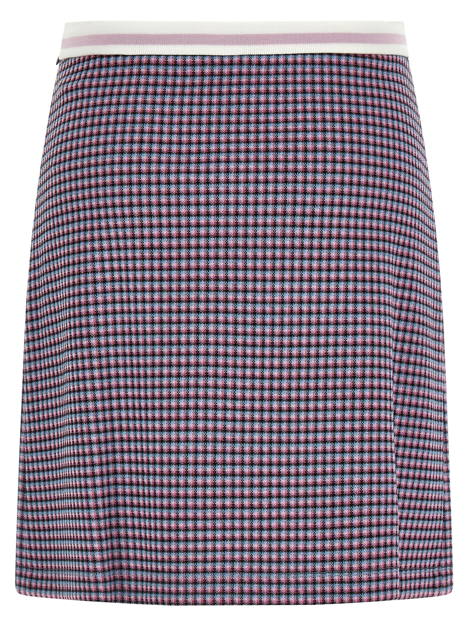 Skirt by Marni for women in stretch polyamide viscose purple & houndstooth features a sublime silhouette, showcasing the sublime design of the Women's Pleated Stretch Polyamide Viscose Mini Long Skirt in a sophisticated mini long.