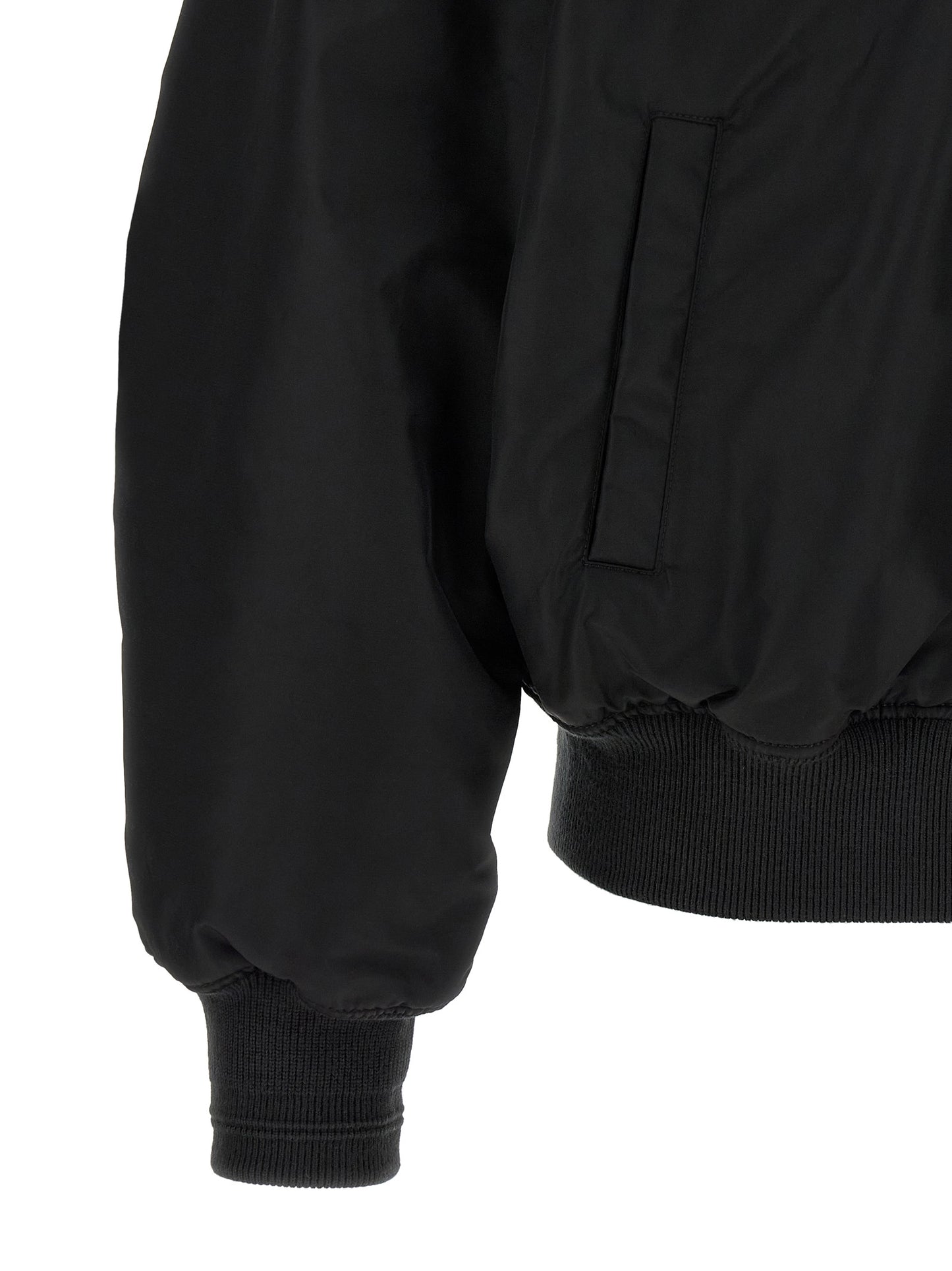 Bomber Jacket by Diesel for men in nylon satin black features a dramatic silhouette, showcasing a sophisticated and distinctive pockets & insulated for a dramatic aesthetic.