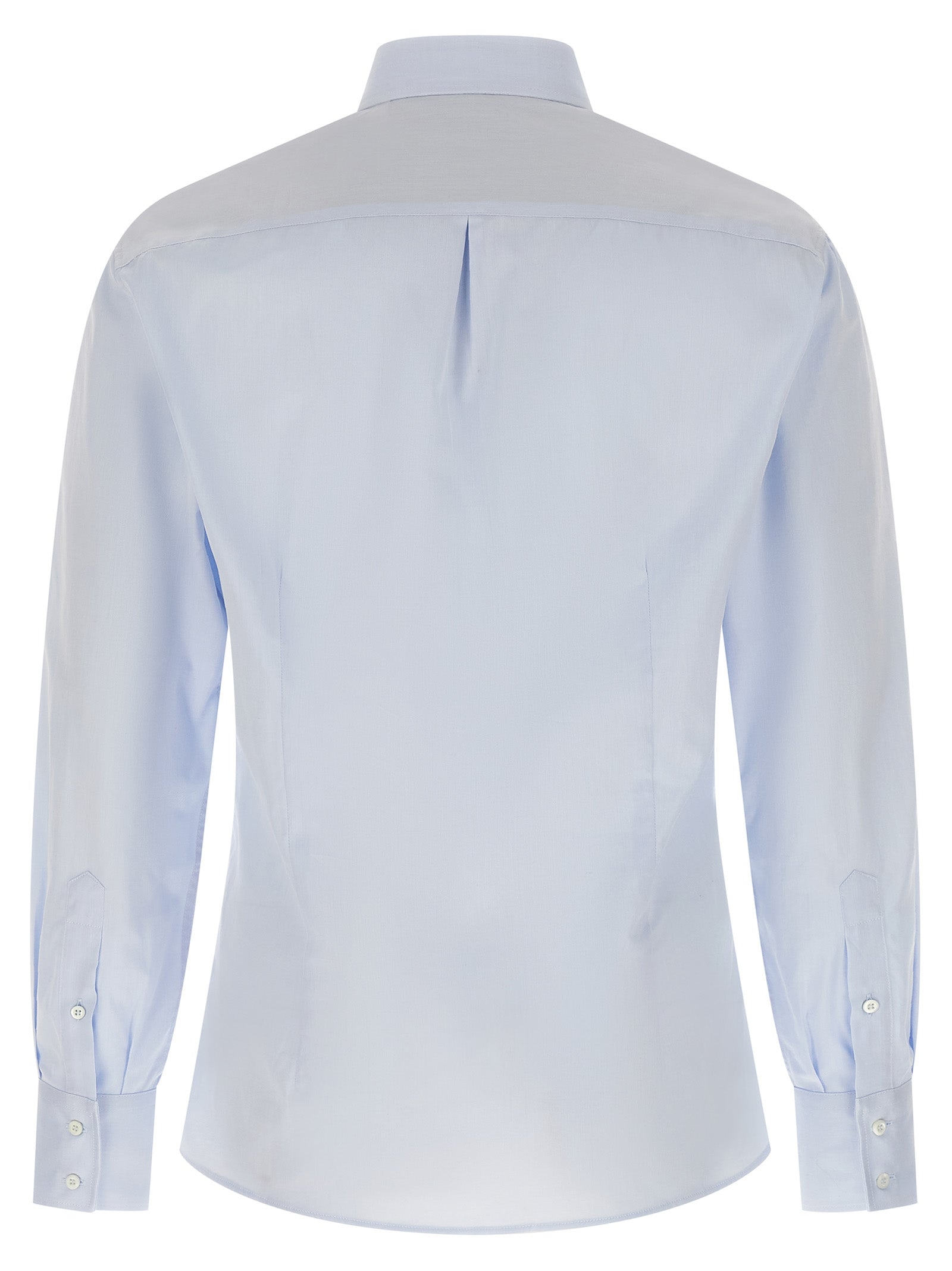 Shirt by Brunello Cucinelli for men in cotton light-blue presents a discerning silhouette, showcasing a sophisticated and for a truly discerning finish.