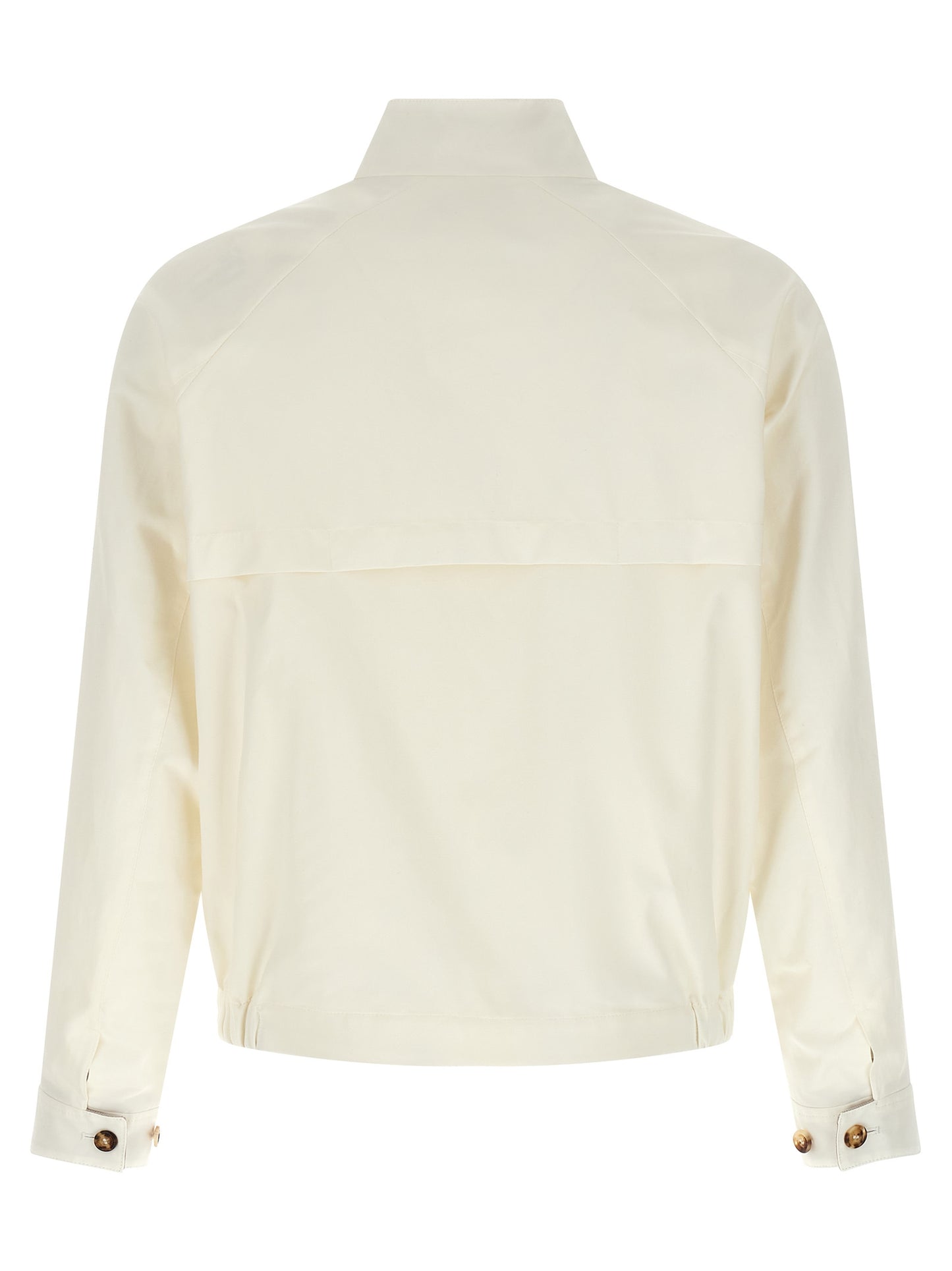 Overcoat by Brunello Cucinelli for men in polyamide cotton velvet white features a cosy chic silhouette, artfully detailed with a sophisticated and premium pockets for a cosy chic finish.