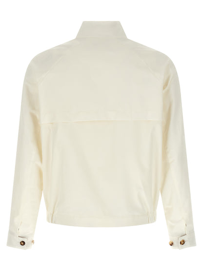 Overcoat by Brunello Cucinelli for men in polyamide cotton velvet white features a cosy chic silhouette, artfully detailed with a sophisticated and premium pockets for a cosy chic finish.