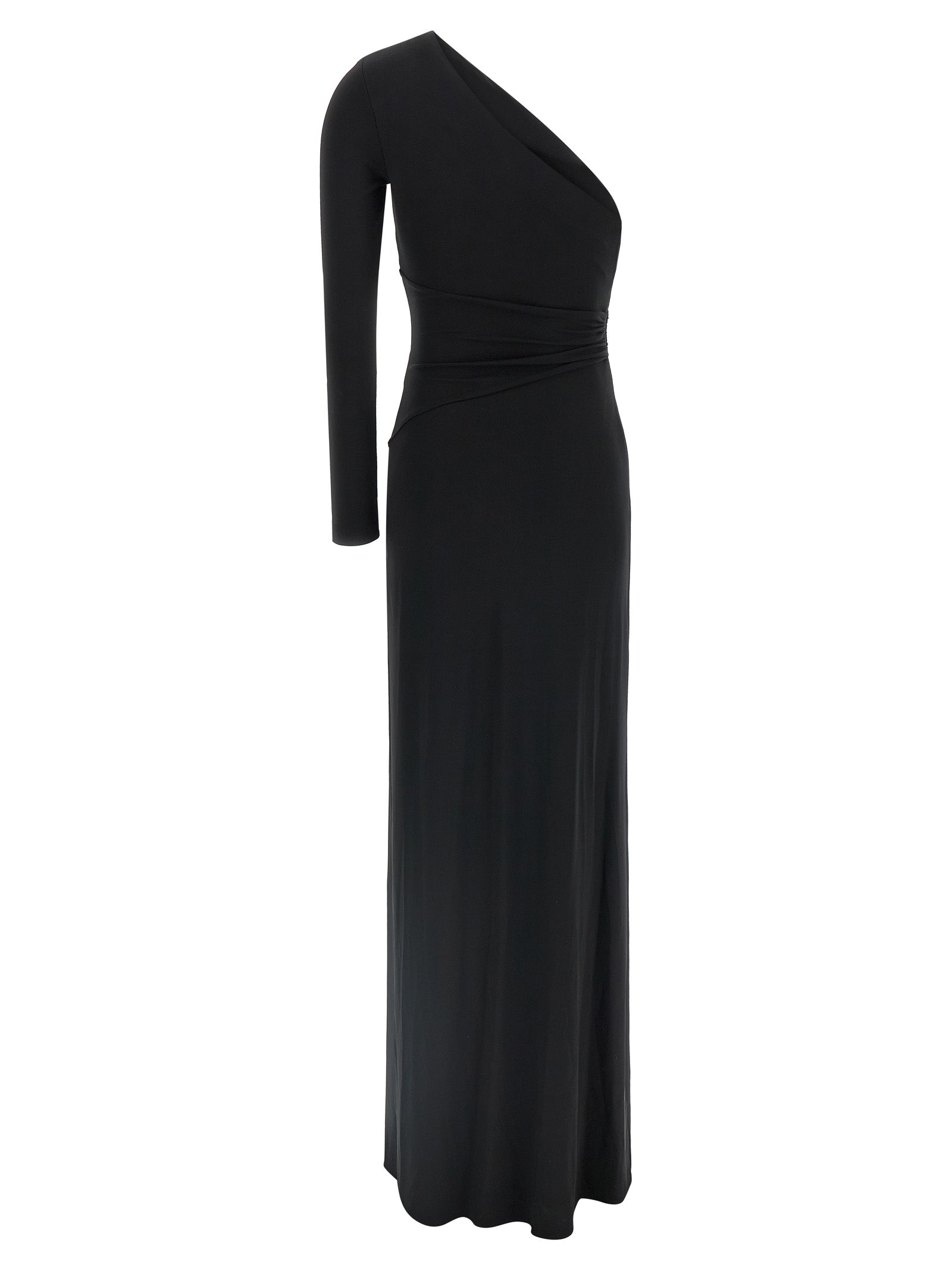 Dress by Elisabetta Franchi for women in stretch viscose black & red features an cute silhouette, detailed with a and that elegantly flows into a cute long.