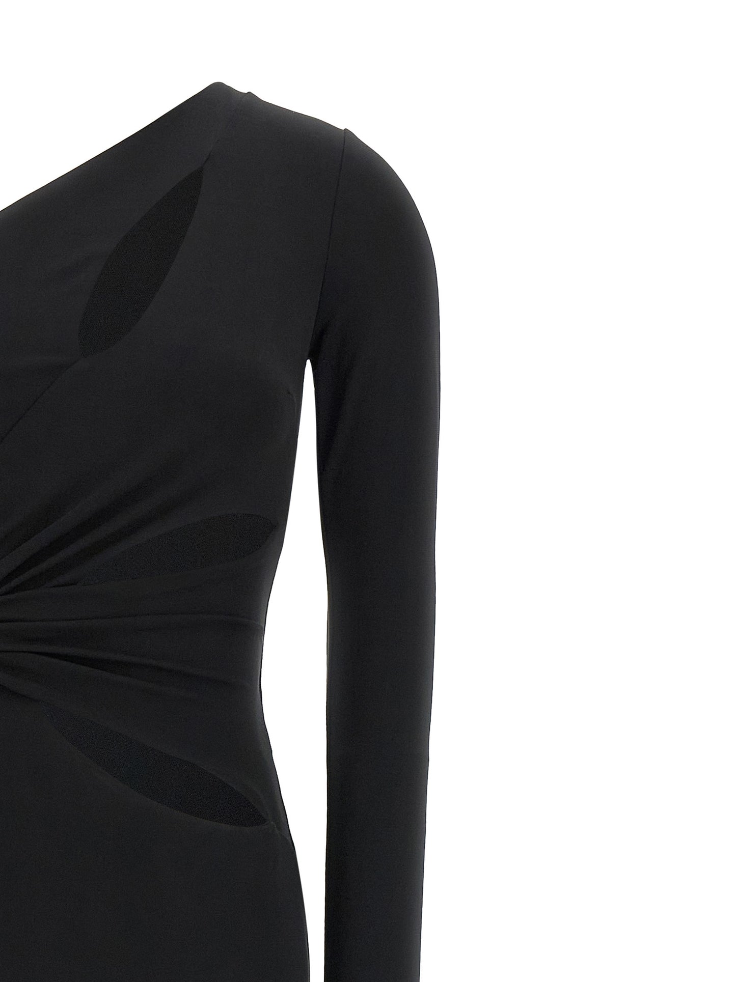 Dress by Elisabetta Franchi for women in stretch viscose black & red features an cute silhouette, detailed with a and that elegantly flows into a cute long.