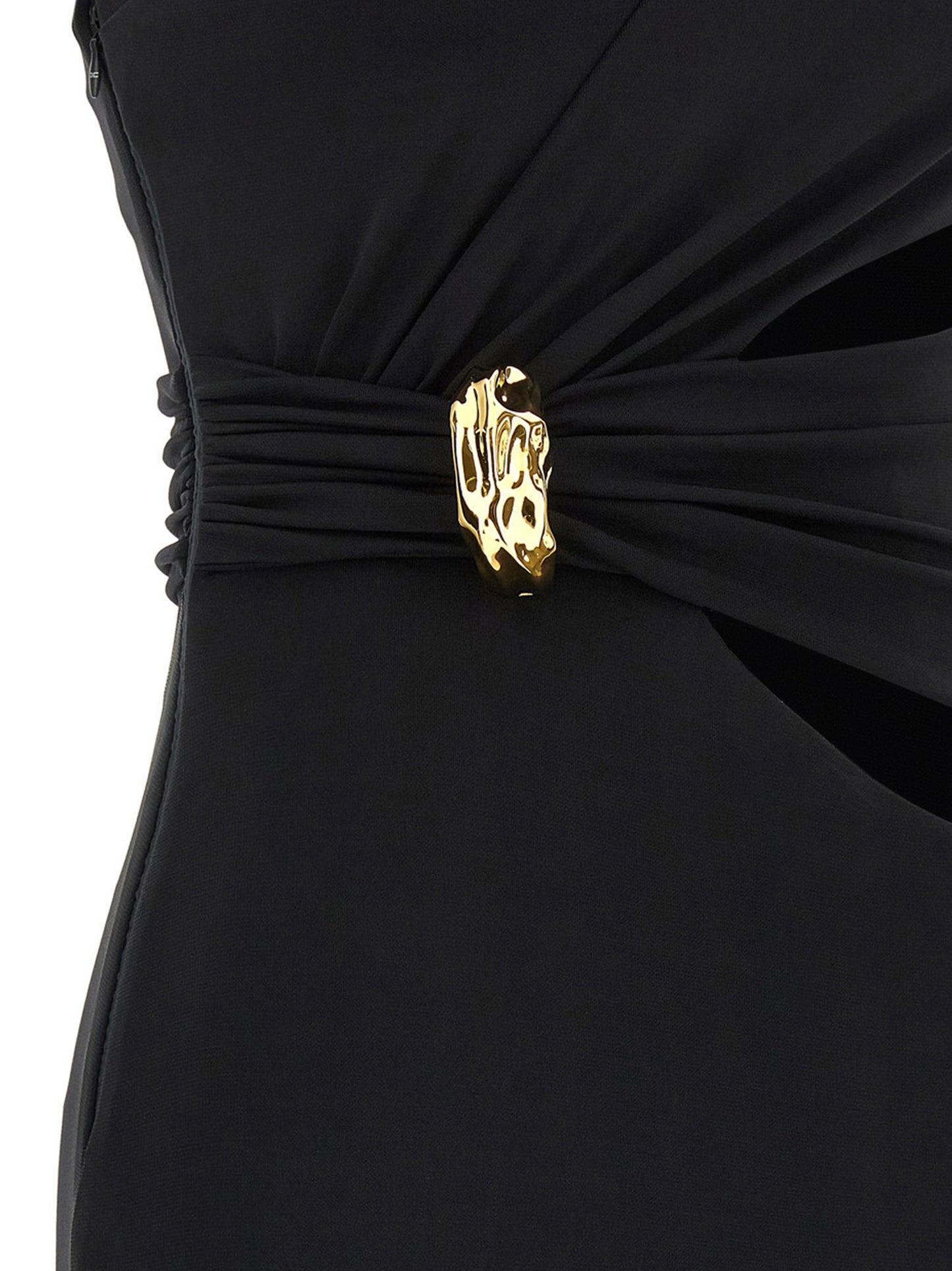 Dress by Elisabetta Franchi for women in stretch viscose black & red features an eye catching silhouette with a sophisticated , elegant , and a refined long for a eye catching aesthetic.