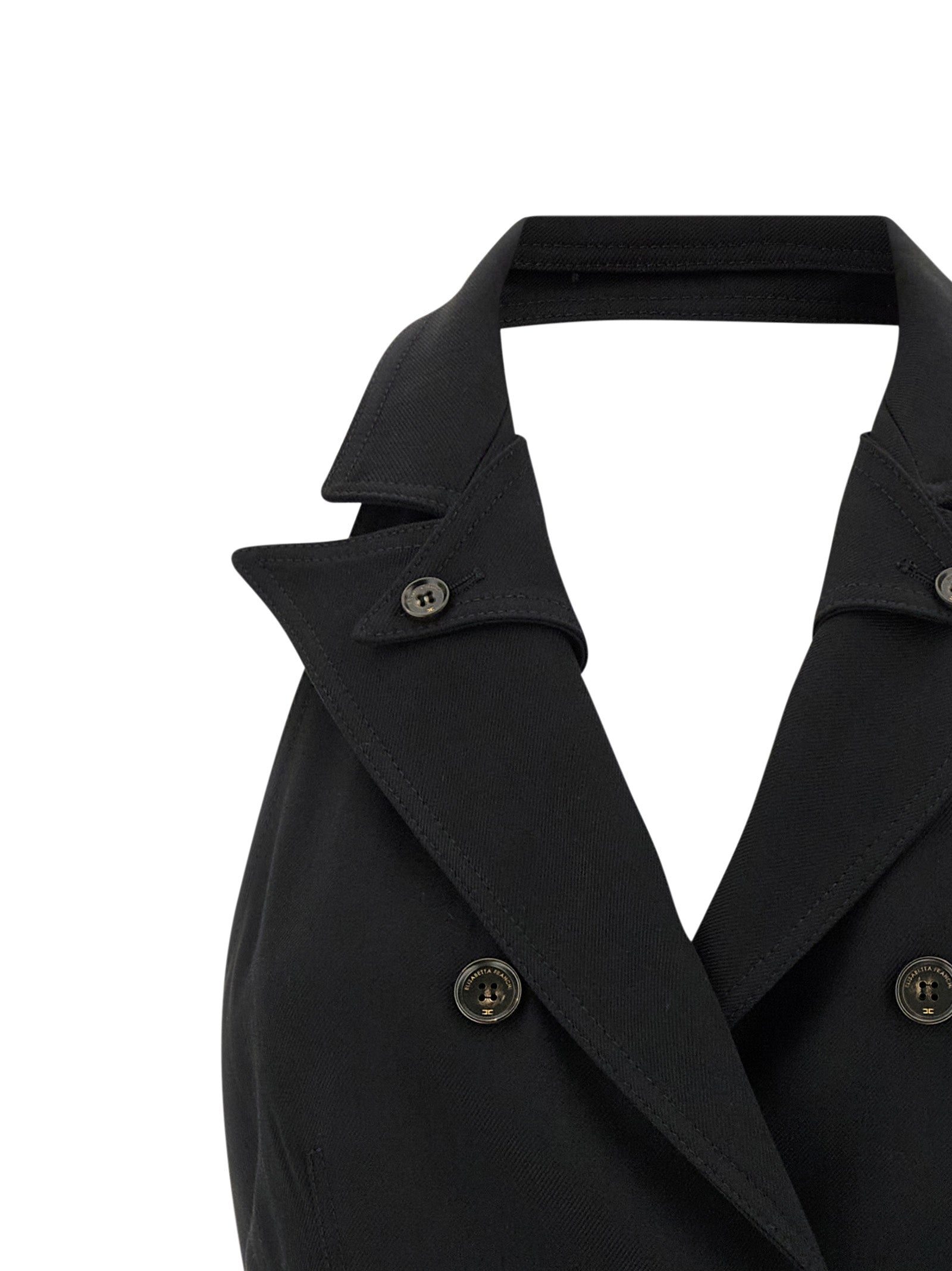 Dress by Elisabetta Franchi for women in stretch viscose black features an magnificent silhouette, artfully detailed with a magnificent and that flows into an magnificent short mini.