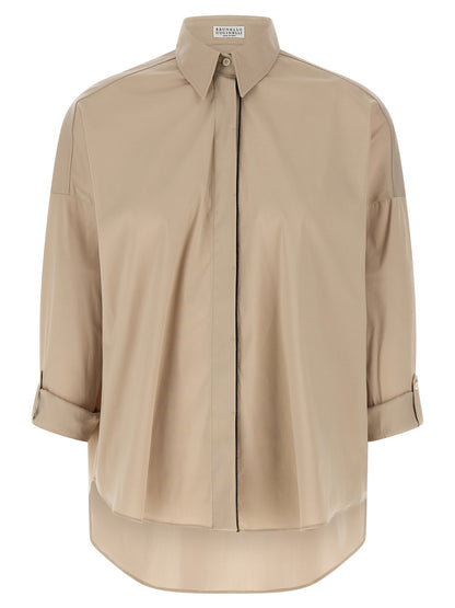 Brunello Cucinelli Beige Cotton Blouse