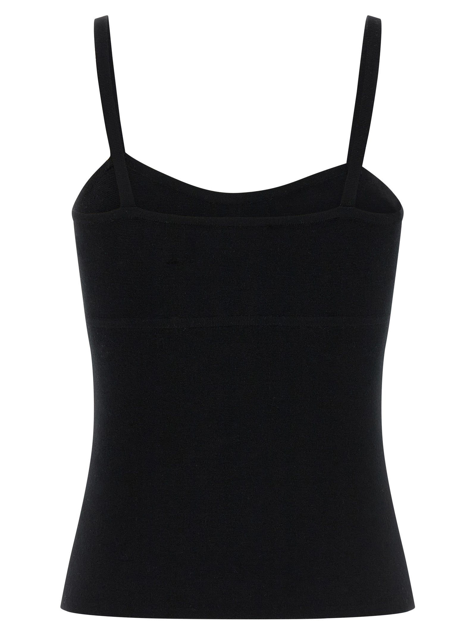 Tank Top by Max Mara for women in virgin wool & polyamide black showcases a streamlined Women's Sweetheart Neck Virgin Wool & Polyamide Tank Top design with a streamlined and sweetheart neckline.