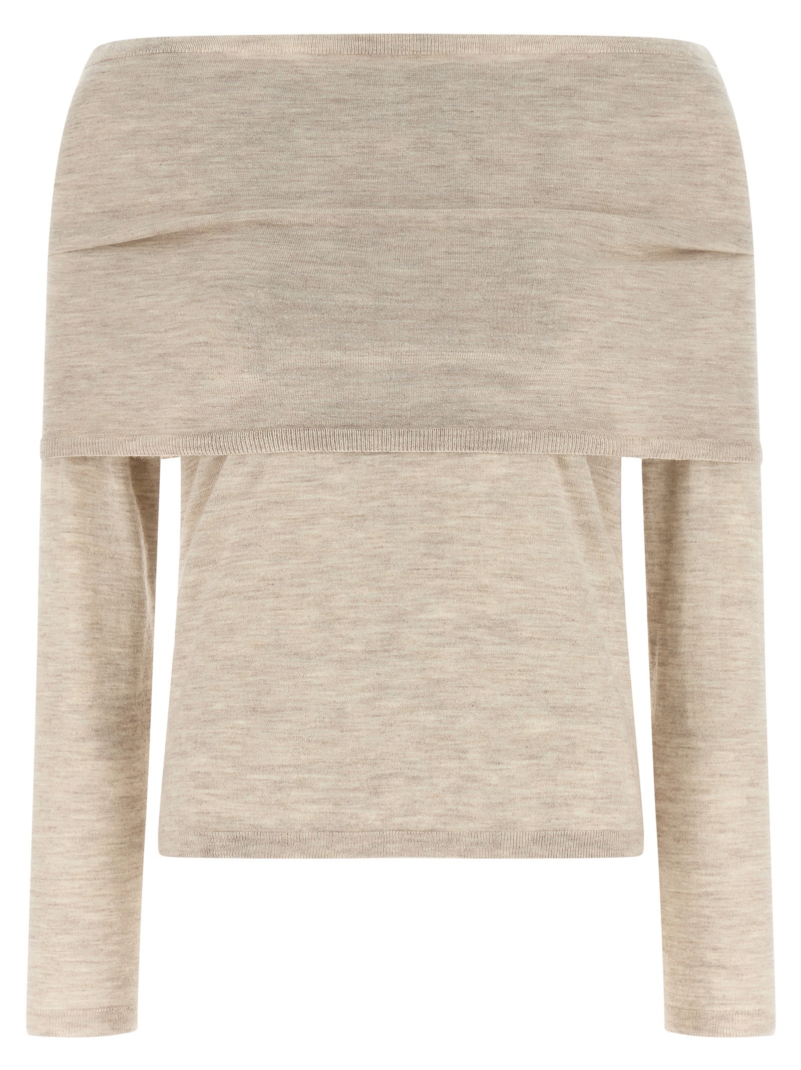 Cardigan by Max Mara for women in cashmere beige showcases a captivating silhouette, artfully detailed with a captivating and boat neckline for a truly sophisticated captivating look.