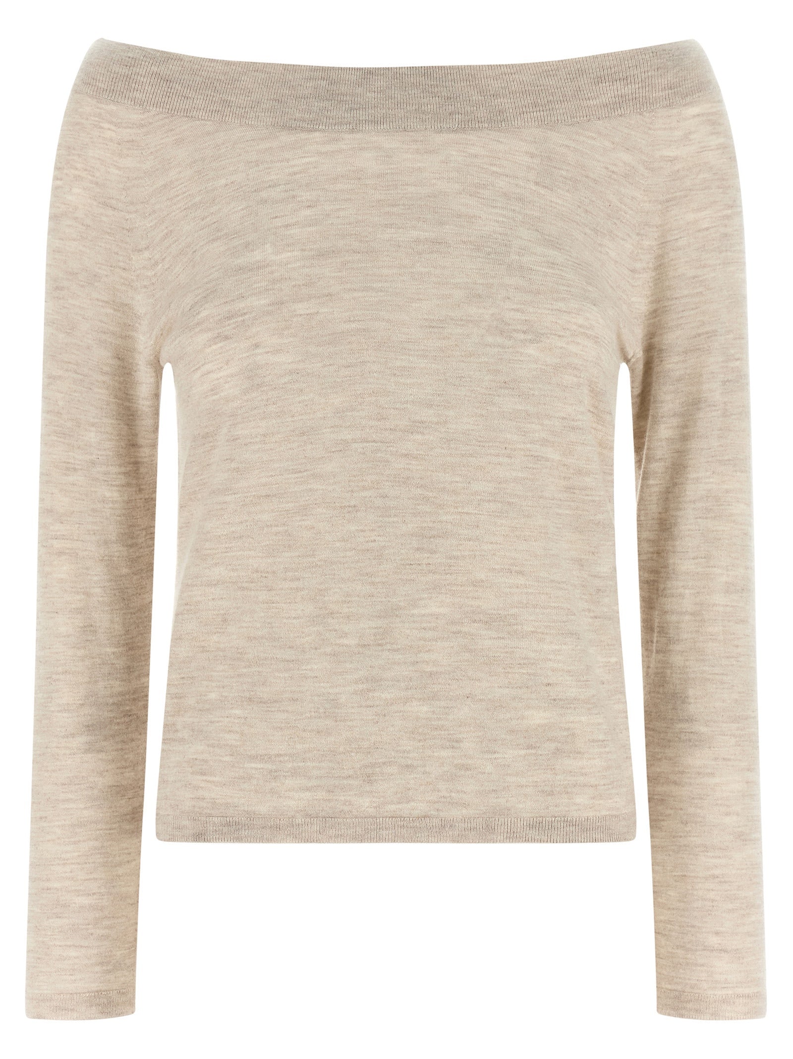Cardigan by Max Mara for women in cashmere beige features an impeccable silhouette, showcasing a sophisticated boat neckline and detail for a truly impeccable finish.