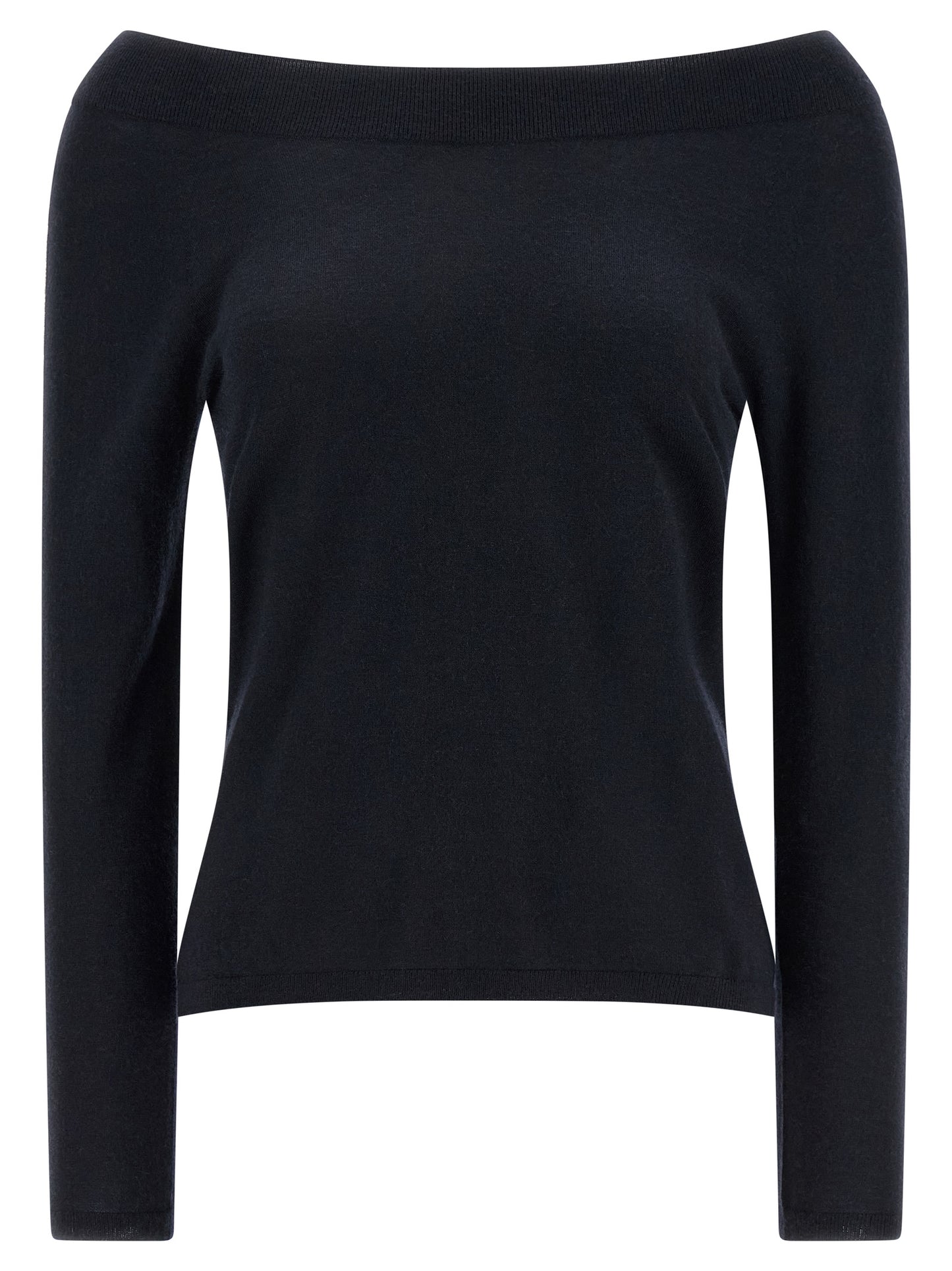 Cardigan by Max Mara for women in cashmere blue features a nuanced silhouette with a refined boat neckline and nuanced detailing for a sophisticated look.