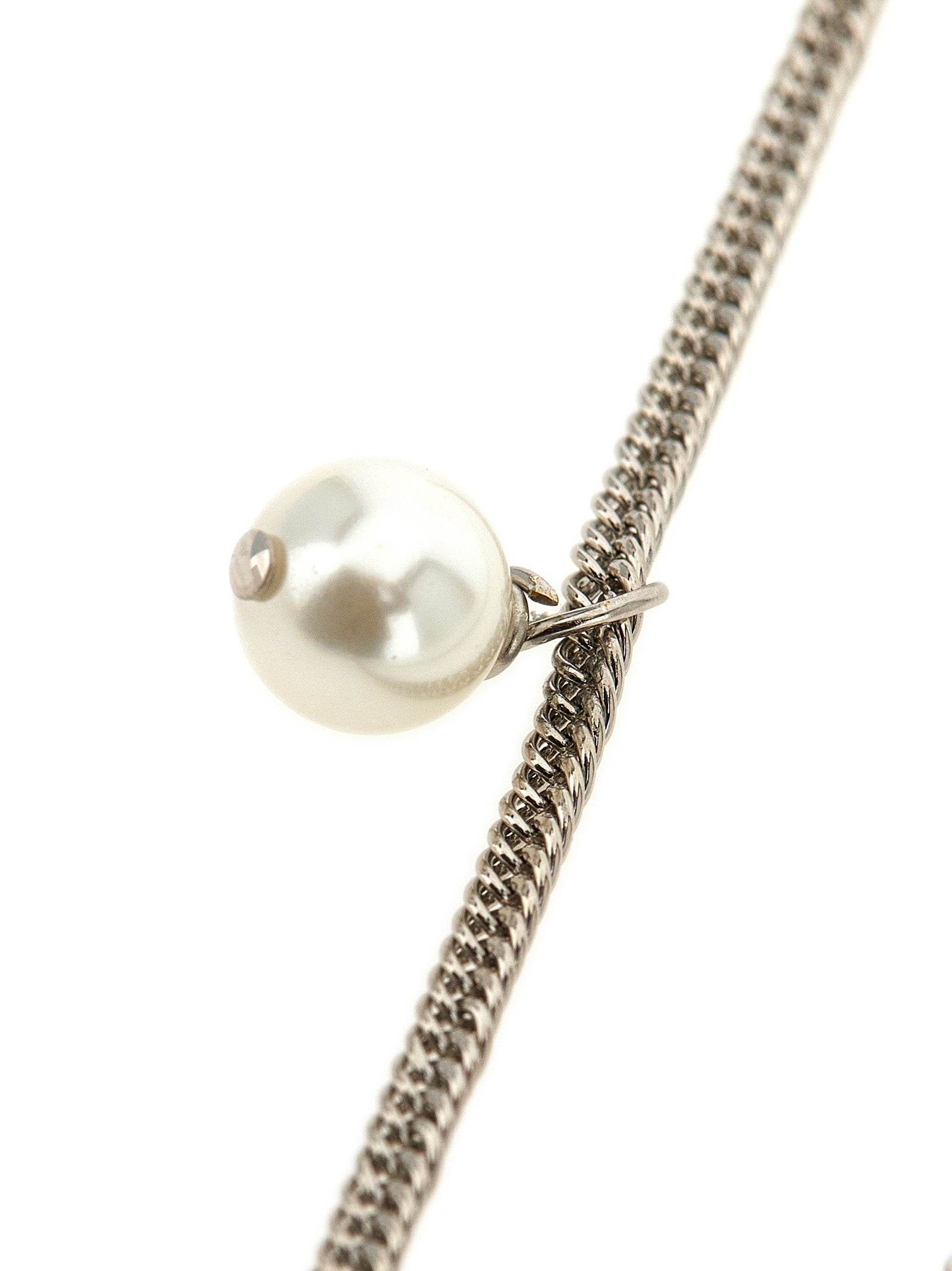 Necklace by Jil Sander for women in raffia polyamide patent leather gold & pearl features an lustrous silhouette, showcasing the lustrous [Neckline design] and Women's Gold Brass & Pearls Necklace for a sophisticated, premium look.