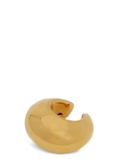 Earrings by Jil Sander for women in silk & hemp gold presents a curated silhouette, artfully showcasing the curated cuff and refined aesthetic of the Women's Cuff Gold Brass Earrings.
