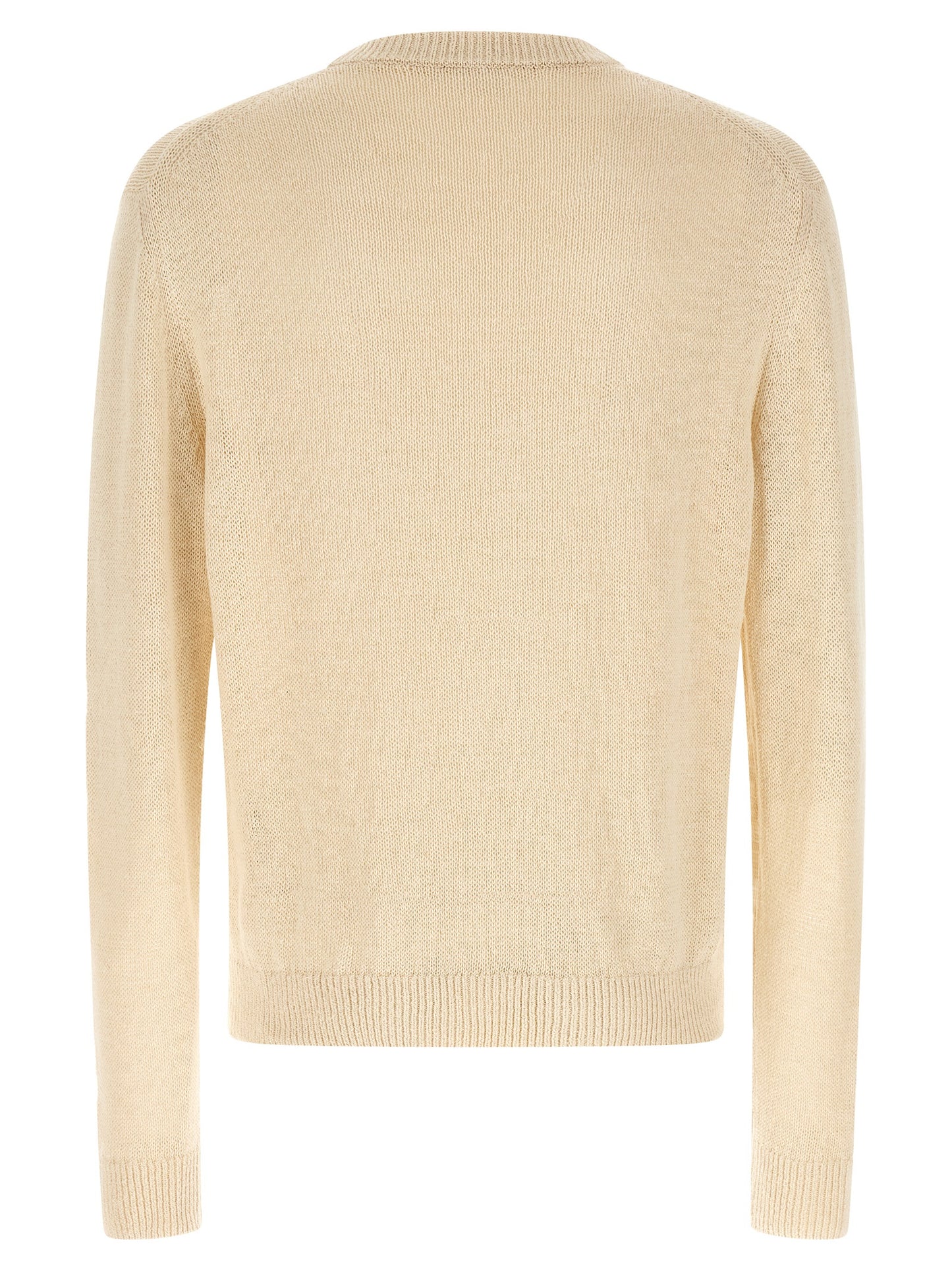 Jil Sander Men's Relaxed Fit Crew Neck Silk & Hemp Cardigan - Beige