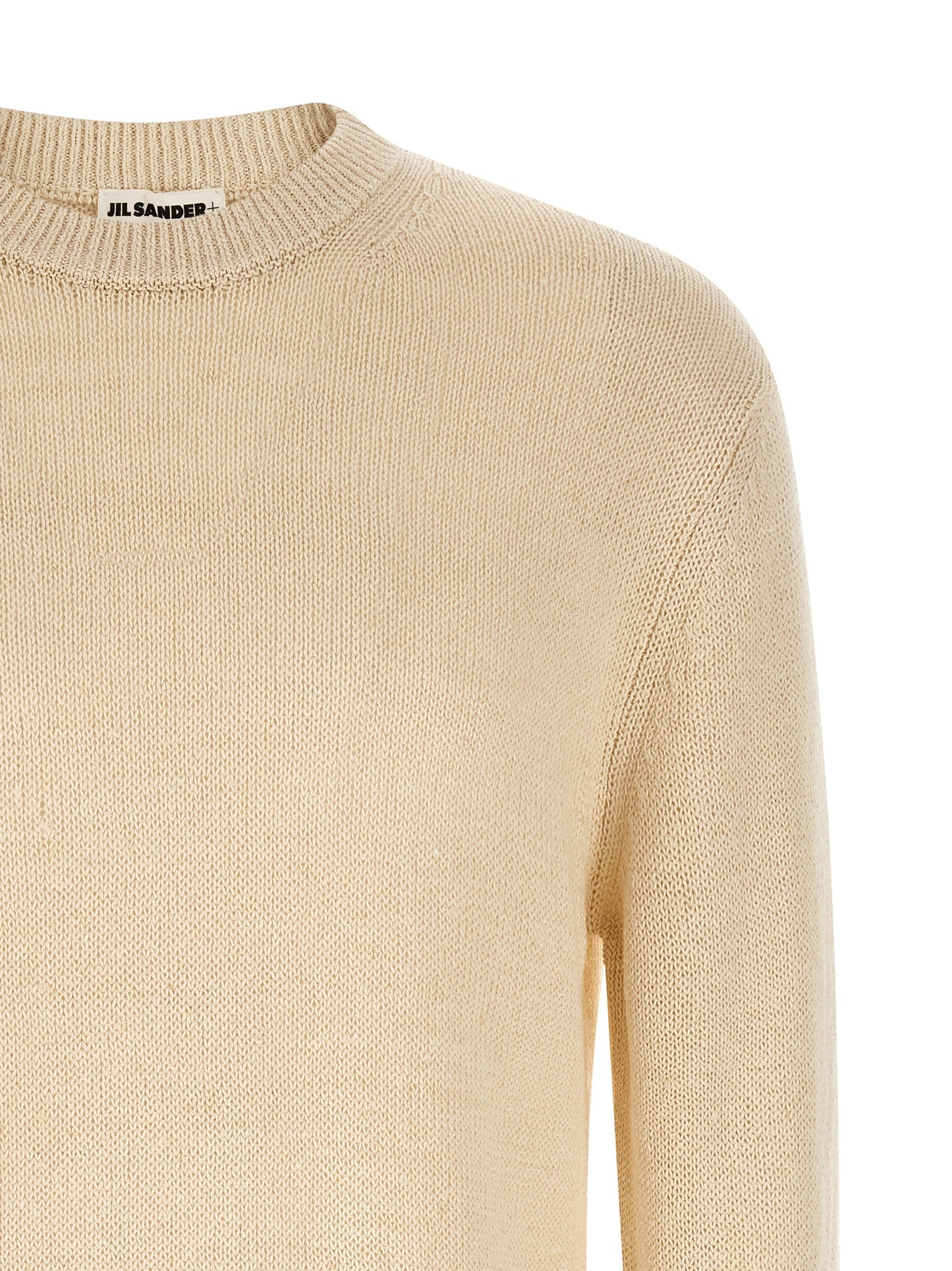 Jil Sander Men's Relaxed Fit Crew Neck Silk & Hemp Cardigan - Beige