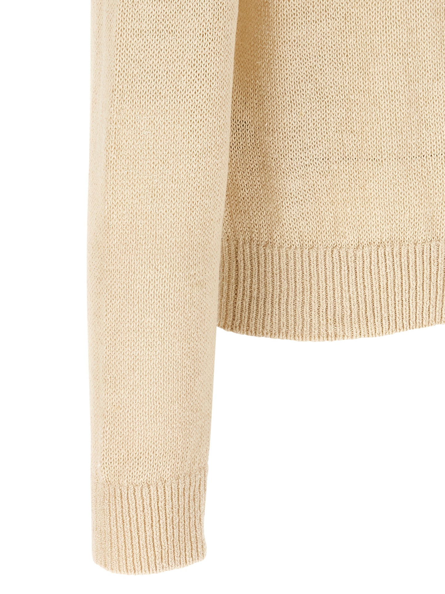 Jil Sander Men's Relaxed Fit Crew Neck Silk & Hemp Cardigan - Beige