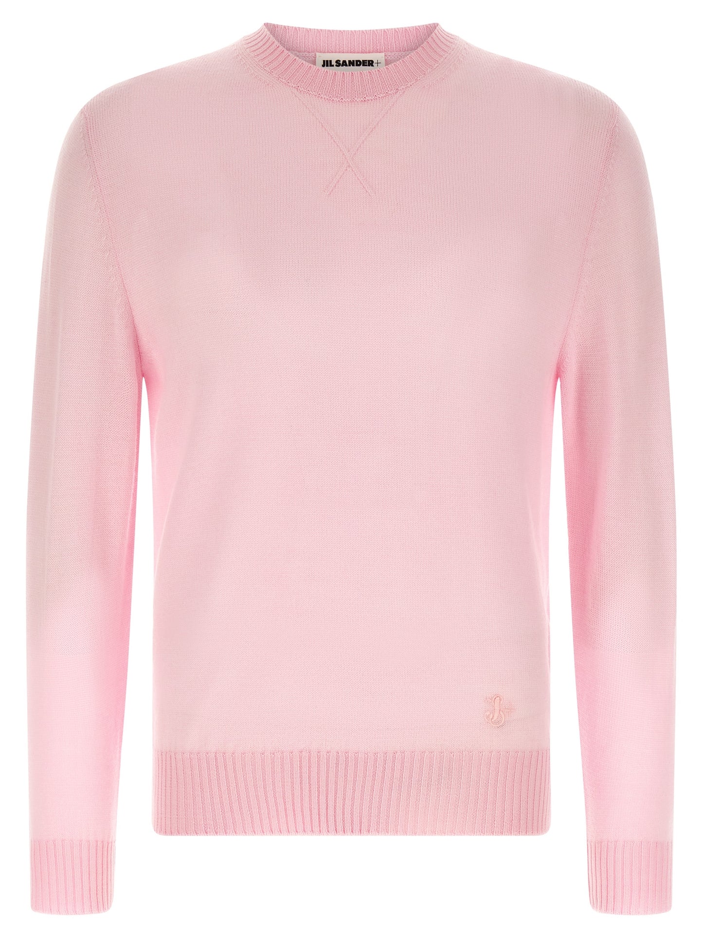 Jil Sander Men's Crew Neck Plush Virgin Wool Cardigan - Multicolor Pink