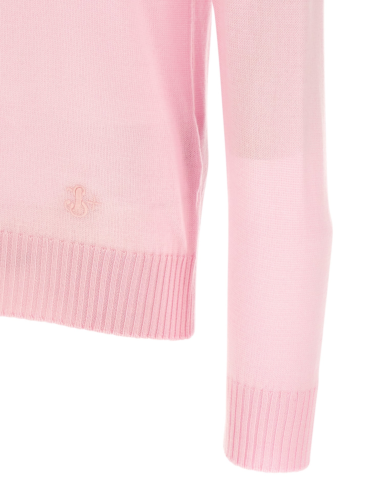 Jil Sander Men's Crew Neck Plush Virgin Wool Cardigan - Multicolor Pink