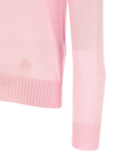 Jil Sander Men's Crew Neck Plush Virgin Wool Cardigan - Multicolor Pink