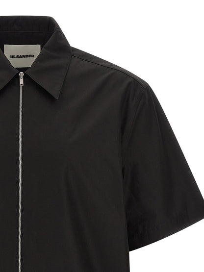 Shirt by Jil Sander for men in cotton black, featuring a nuanced and nuanced for a sophisticated finish.