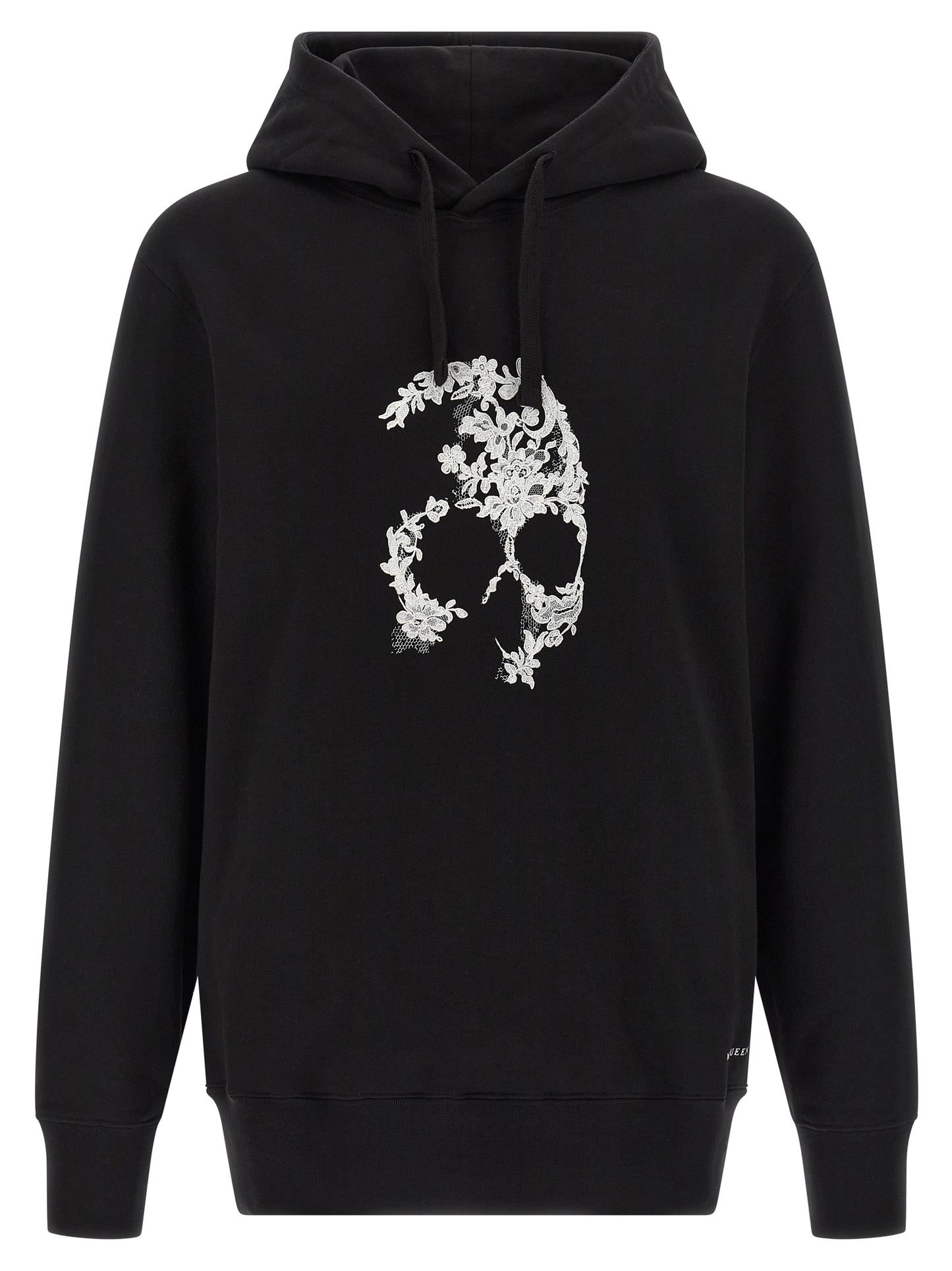 Sweatshirt Hoodie by Alexander McQueen for men in cotton bicolour, black, white & print features a authentic silhouette, showcasing a sophisticated hooded neckline and authentic detail for a refined finish.