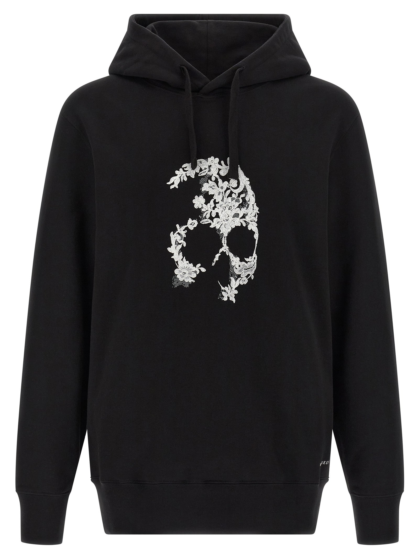 Sweatshirt Hoodie by Alexander McQueen for men in cotton bicolour, black, white & print features a authentic silhouette, showcasing a sophisticated hooded neckline and authentic detail for a refined finish.