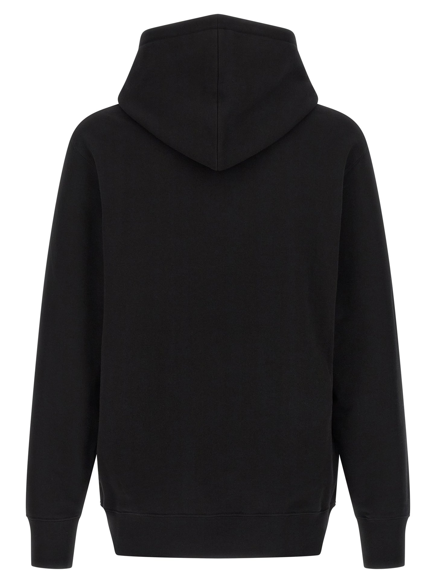 Sweatshirt Hoodie by Alexander McQueen for men in cotton bicolour, black, white & print features a slouchy chic silhouette, detailed with a slouchy chic and a signature hooded neckline for an elevated aesthetic.