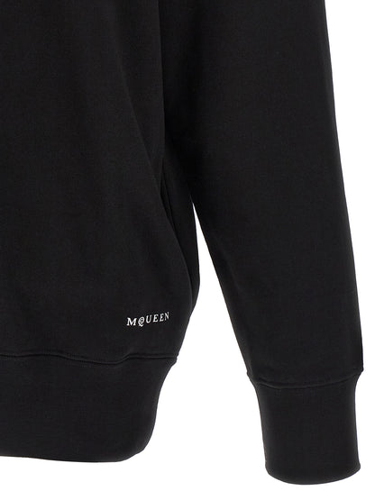 Sweatshirt Hoodie by Alexander McQueen for men in cotton bicolour, black, white & print features a edgy silhouette, detailed with a edgy and for a refined finish.