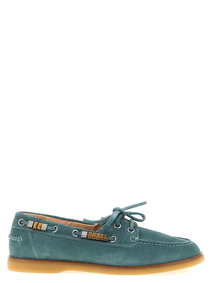 Boat Flat Shoes by PINKO for women in bos taurus suede calfskin leather blue showcases a enchanting silhouette as part of the Grace Women's Bos Taurus Suede Calfskin Leather Boat Flat Shoes collection, defined by a enchanting and for a enchanting look.