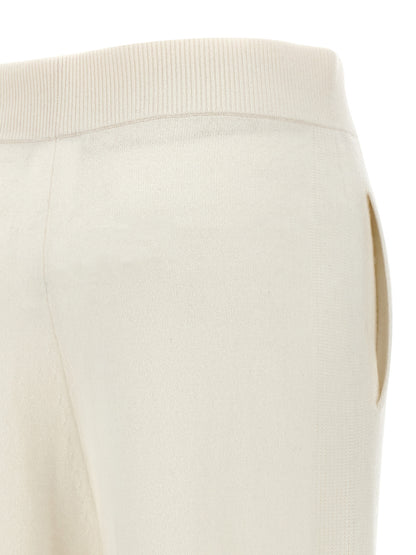 Casual Pants by Max Mara for women in cashmere white presents a tailored silhouette, showcasing a tailored straight-leg & wide and long cut with a refined for a truly tailored aesthetic.