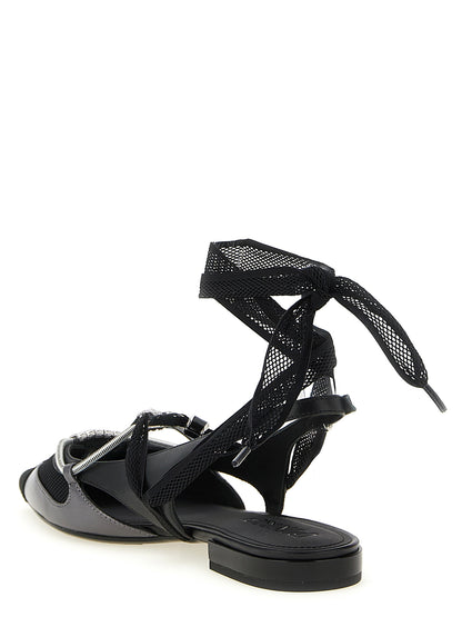 Ballet Slingback Flat Shoes by PINKO for women in polyester leather black & patterned showcases a dynamic silhouette, artfully capturing Aren Women's Polyester Leather Ballet Slingback Flat Shoes through its distinctive and elegant pointed toe style.