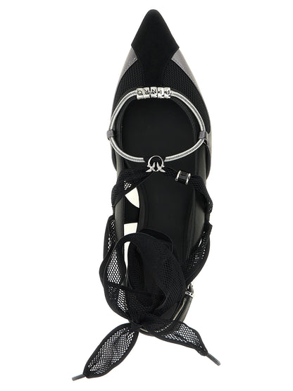 Ballet Slingback Flat Shoes by PINKO for women in polyester leather black & patterned showcases a dynamic silhouette, artfully capturing Aren Women's Polyester Leather Ballet Slingback Flat Shoes through its distinctive and elegant pointed toe style.