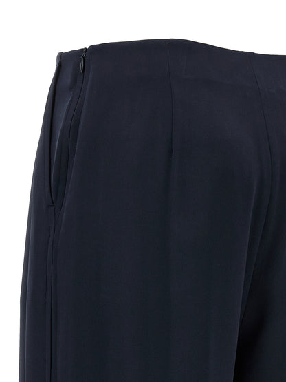 Trousers by Max Mara for women in silk blue presents a smart silhouette, meticulously detailed with a smart straight-leg & wide, a smart long, and a smart .