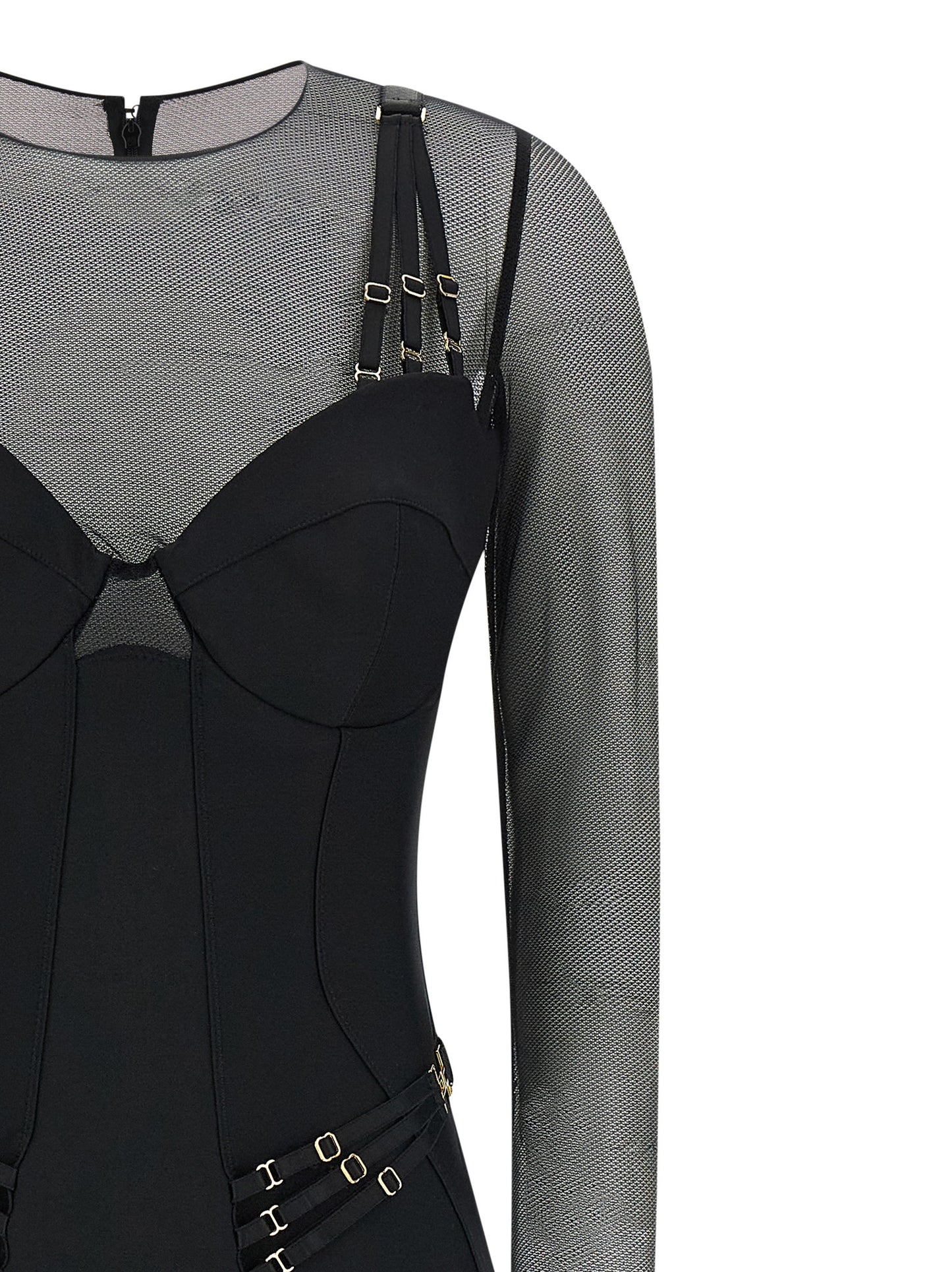 One-Piece by Elisabetta Franchi for women in polyamide black & copper presents a mesmerising silhouette, showcasing a sophisticated round neckline and for a truly mesmerising finish.
