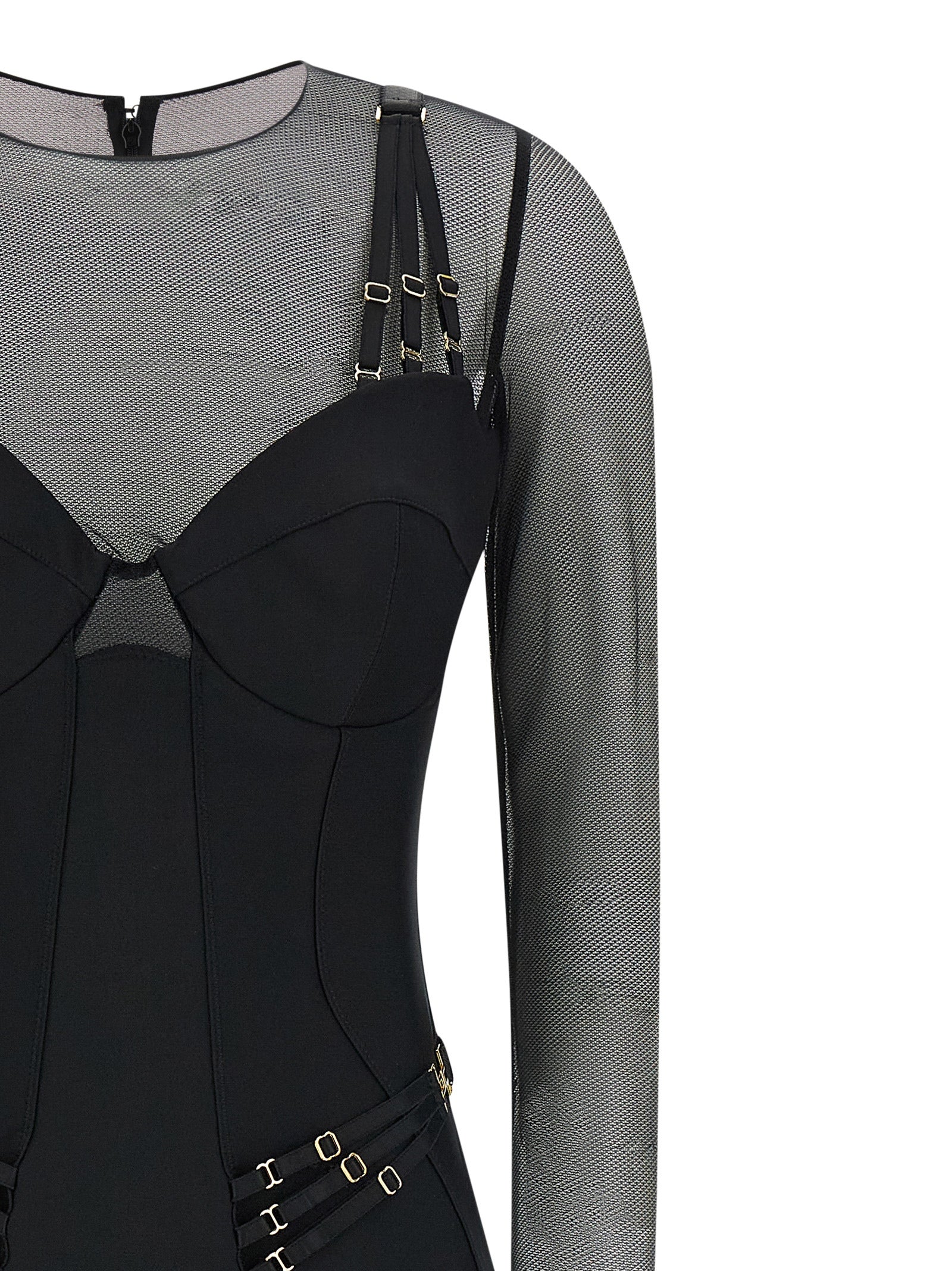 One-Piece by Elisabetta Franchi for women in polyamide black & copper presents a mesmerising silhouette, showcasing a sophisticated round neckline and for a truly mesmerising finish.