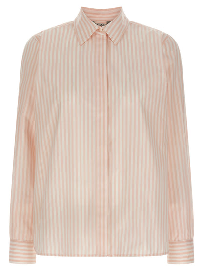 Blouse by Max Mara for women in cotton multicolor, pink & striped, featuring a nuanced and nuanced for a sophisticated finish.