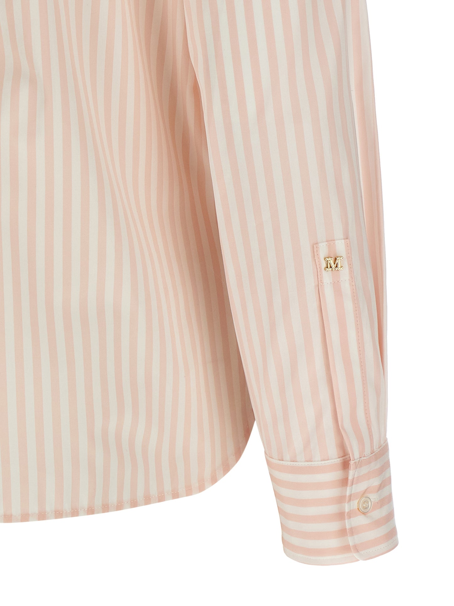 Blouse by Max Mara for women in cotton multicolor, pink & striped presents a discerning silhouette, showcasing a sophisticated and for a truly discerning finish.
