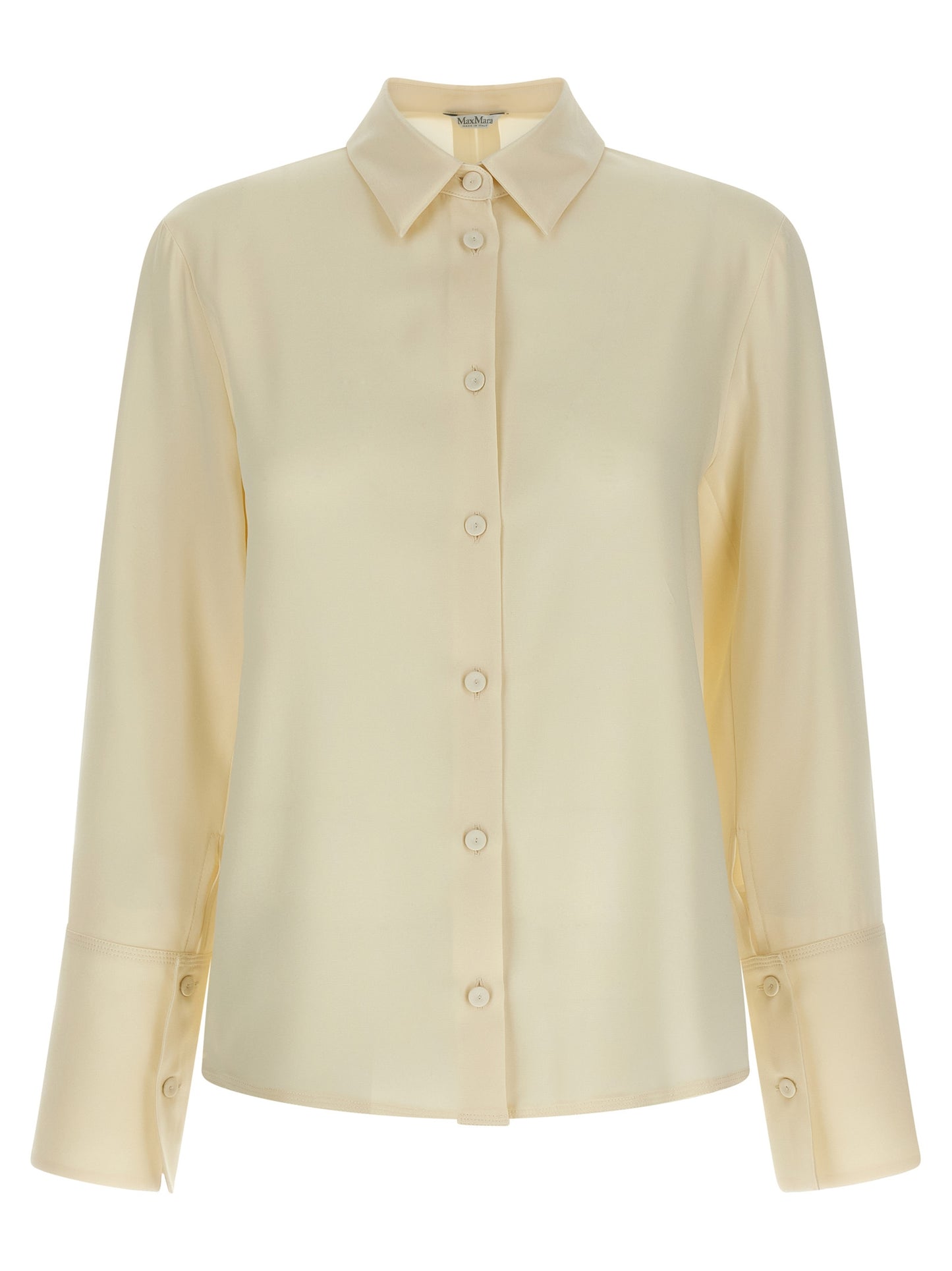 Blouse by Max Mara for women in silk white presents a discerning silhouette, showcasing a sophisticated and long-sleeve for a truly discerning finish.