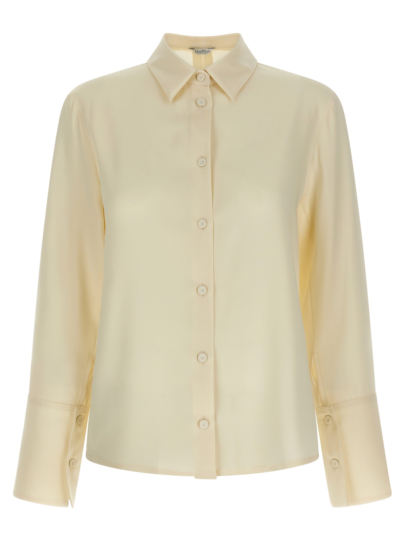 Blouse by Max Mara for women in silk white presents a discerning silhouette, showcasing a sophisticated and long-sleeve for a truly discerning finish.