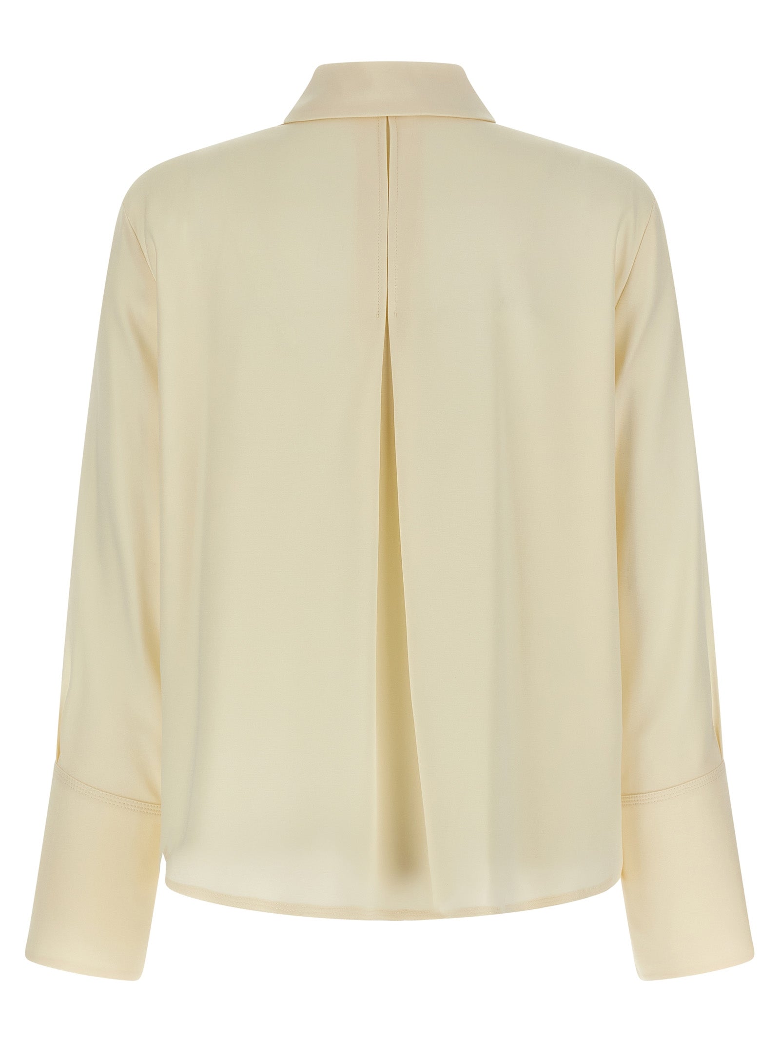 Blouse by Max Mara for women in silk white showcases a sharp silhouette, elegantly detailed with a sharp and sharp .
